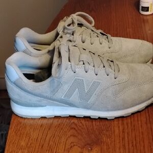 New Balance Light Gray and White Sneakers